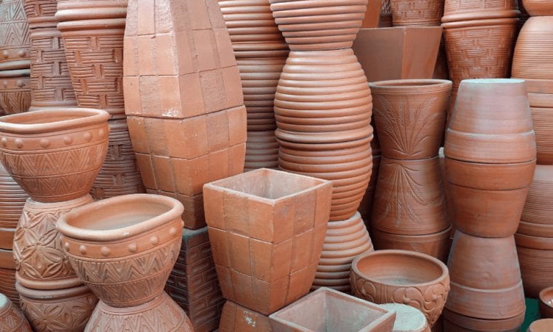various flower pots