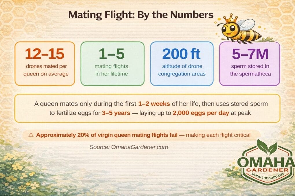 Honeybee mating flight stats infographic